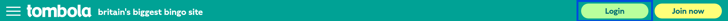 tombola header login button screenshot