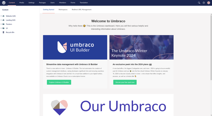Umbraco Backoffice screenshot
