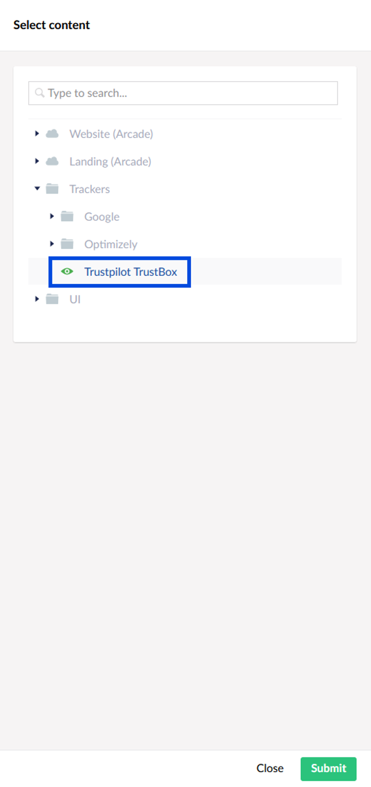 Umbraco Backoffice TrustBox widget setup step 3