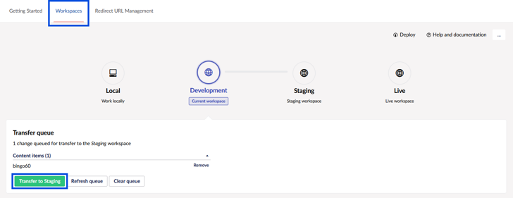 Umbraco Backoffice content  transfer step 2