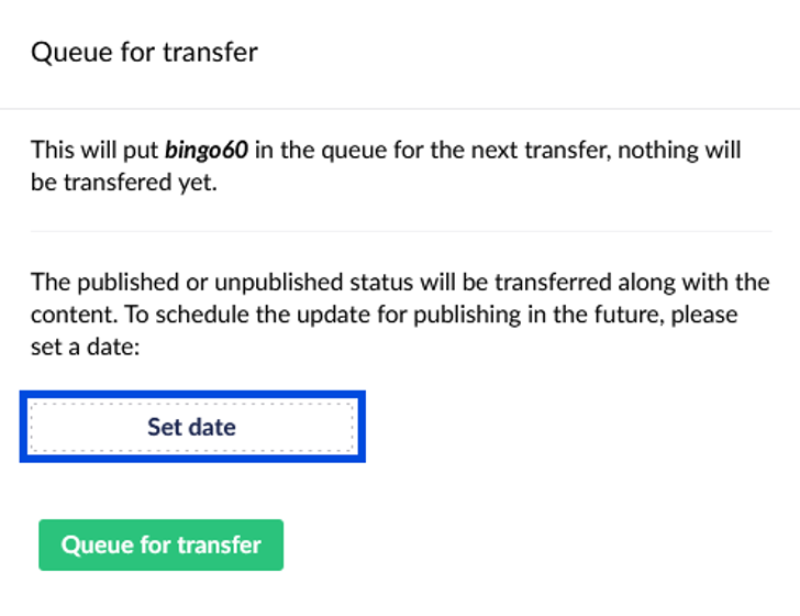 Umbraco Backoffice content transfer step 2 additional information