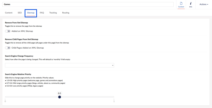 Umbraco Backoffice Bingo Games Sitemap screenshot