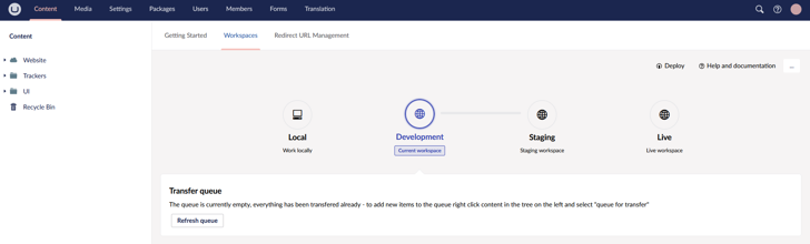 Umbraco Backoffice Workspaces view